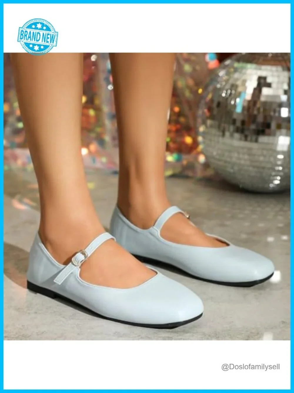 Mary Jane Flats Square Toe Ballet Comfortable Walking Dress Shoes